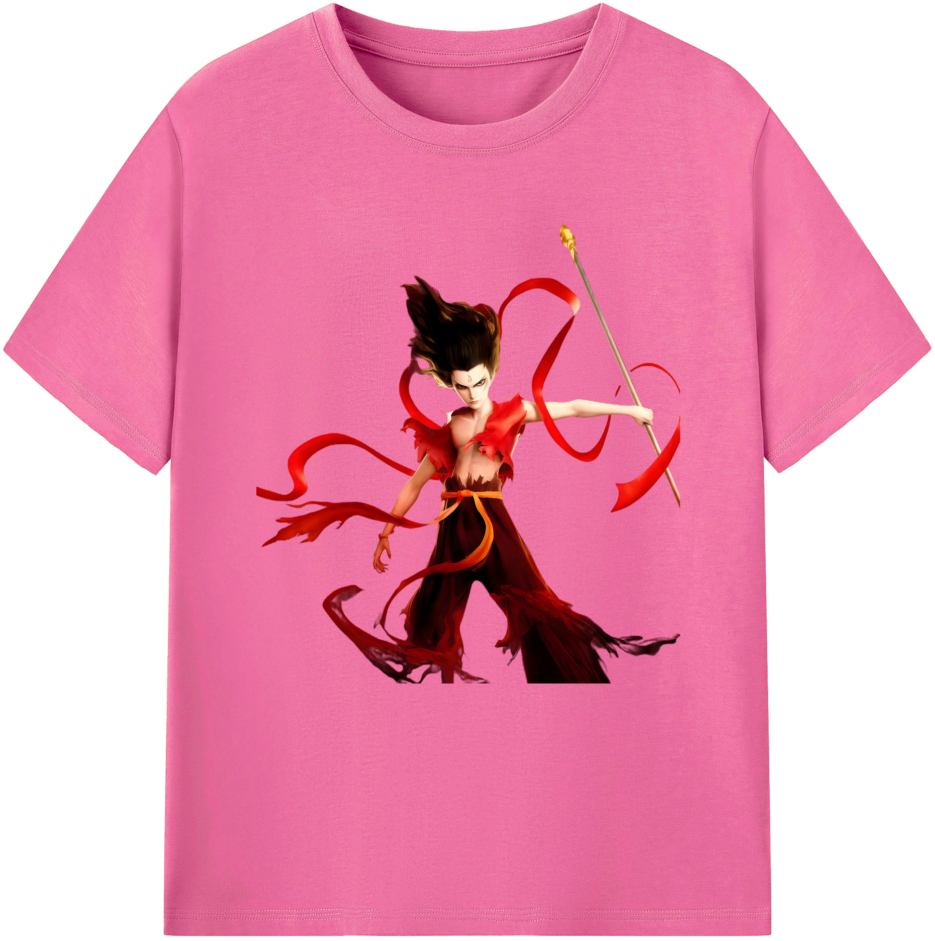 （画像用） Ne Zha 2 ナタ 魔童の大暴れ レディースカジュアルプリントTシャツ（綿100％）
